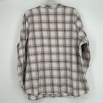 Denim & Co D & Co Plaid Button Up Shirt Cream Pink Long Sleeve Soft Stretch Size 2X Photo 5
