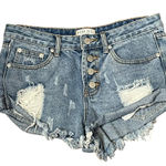 Blank Paige  Denim Shorts Size Small Blue Distressed Button‎ Fly Womens 30X2.5 Photo 0