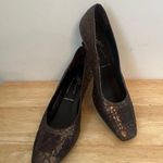 Donald Pliner vintage metallic small heel size 8 1/2 made in Spain Brown Photo 2