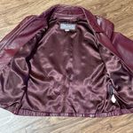 wilson's leather Y2K  Deep Burgundy Wine Zip Up Leather Jacket Size Medium Photo 3