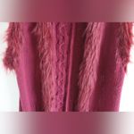 Rachel Zoe Burgundy Red Knit Vest with Faux Fur Trim Photo 2