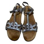 Naot Size 42 11 Elinor Mirror Leather Metallic Sandals Silver Photo 0