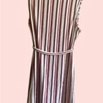No Boundaries  Juniors Striped Button Down Waste Tie Mini Dress Cream Rust Large Photo 1