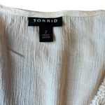Torrid Babydoll Crinkle Gauze Crochet Inset Lace Up Top Womens 2X Photo 11