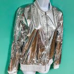 Victoria's Secret Victorias Sport Silver Metallic Bomber Jacket Photo 4