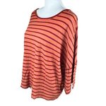 Madewell NWT Sweet Dahlia Oversized Orange Red Striped Bell Sleeve Tee Shirt Top Photo 6