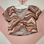 No Boundaries  Marble Groovy 90s Basic Crop Top Rave Concert Event Size Small Photo 1