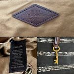 Fossil  Jenna Black White Heart Striped Tote Bag Photo 6