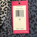 Vince Camuto Gray Blue Black Ombre Animal Print Hi Lo Semi Sheer Blouse Medium Photo 8