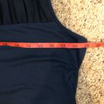 Doncaster  Navy Sleeveless Blouse with Black Mesh Sheer Detail Large Photo 5