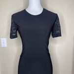 Kamali Kulture Women's Black Lace Short Sleeve Dress Knee Length Sz Small Event Photo 1