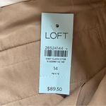 Loft High waisted wide straight leg trousers pants belt loops beige tan Sz 14 P Photo 7