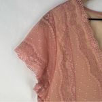 The Limited  VINTAGE Blush Pink Lace V-Neck Cap Sleeve Blouse Y2K‎ Fairy Size L Photo 2