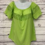 Lucky too lime green crochet detail over shoulder women's size L Large Photo 1