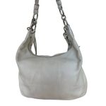 Coach White Leather Shoulder Bag with Silver Hardware Chain Detail Photo 2