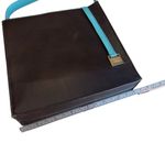 Soul Carrier Brown & Turquoise Leather Structured Tote Shoulder Bag 12.5x12.5x3 Photo 10