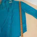 Anthropologie MOULINETTE SOEURS Button Down Shirt Silver Ball Button 3/4 Sleeve Photo 10