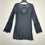 Letarte Doily 100% Cotton Cover Up Dress With Size Zipper in Black Green Size L Photo 3