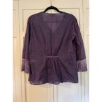 Coldwater Creek  purple lace trim blouse size large Photo 5