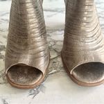 Paul Green Cayanne Booties Ankle Metallic Open Toe Block Heel 6 Champagne Chic Photo 3