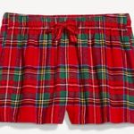 Old Navy Womens S Flannel Boxer Pajama Shorts Red Tartan Plaid Christmas Small Photo 0