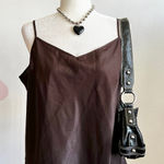 Liz Claiborne Brown Cami‎ Tank Top Y2K 2000s 90s Retro Indie Soft Girl Minimalist XL Photo 0