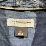 Pilcro  By Anthropologie Shirt Womens XSP Blue Denim Ruffle Long Sleeve Button Up Photo 2