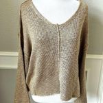 PaperMoon  Tan Knit Bell Sleeve Sweater Small NWT Photo 0