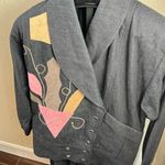 Just Gail vintage dark denim patchwork pantsuit sz large Black Photo 3