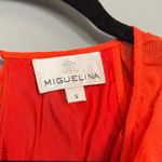 Miguelina Latrice Crinkle Chiffon 100% Silk Blouse Tank Top Coral Red Women’s S Photo 6
