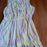 Lauren Conrad Ruffle Sleeveless Candy Striped Mini Dress Size L Size L Photo 0