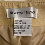 Newport News  Cream 100%  Leather Pants size 10 inseam 30/31” waist 30” Photo 3