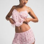 SKIMS  Romance Lace Silk Camisole & Shorts Sz 2X 16-18 Cherry Blossom Balloon Photo 3