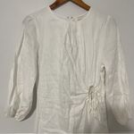 DISSH • beau white long sleeve linen midi dress sz US 6 Photo 7