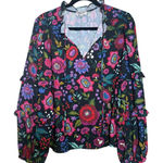 CROSBY by Mollie Burch Rhodes Top – Winter Garden Print, Women’s Size L Photo 0