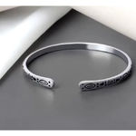 Boutique NEW Engraved 925 Sterling Silver Adjustable Cuff‎ Bracelet Photo 12