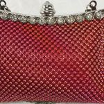 JNB Metal Mesh Evening Bag & Removable Chain, Red Photo 2