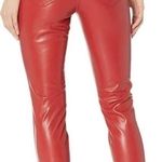 Guess faux leather vegan casual chino pant, red, sz 8, stretchy, NWOT Photo 1