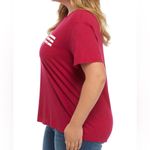 True Craft  womens size 0X plus size boxy crew neck graphic t-shirt merlot color Photo 4