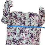 Kut From The Kloth ‎ Floral Print Sheer Blouse Womens Long Sleeve V Neck  Small Photo 2