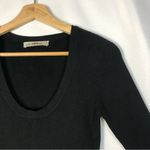 ZARA  Knit Black Ribbed Knit Scoop Neck Half Sleeve Top M Photo 2