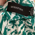 MINKPINK FEELING FRESH GREEN WHITE TROPICAL LEAF PRINT MINIDRESS S Photo 5