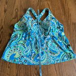 Lands' End Women Teal Green Paisley Racerback Tankini Swim Suit Top Plus Size 16W Photo 4