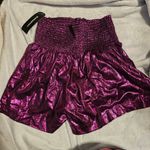 MAKARTHY High Waisted Metallic Purple Shorts Elastic Waist Shiny Sparkly Rave Size XL Photo 0
