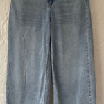 Wit + Wisdom Wyatt 'Ab'Solution Skyrise LIGHTWASH Wide Leg Jeans, Raw Hem;size 6 Blue Photo 0