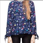 Zadig & Voltaire  SKULL WHIMSY THERESA PRINT BLUE LONG SLEEVE BLOUSE TOP XS Photo 1