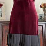 ABS Allen Schwartz ABS Collection Velvet Pleated Hem Fit & Flare Maroon Dress size 4 Photo 5