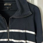 Carbon38 Breton Stripe French Terry 1/2 Zip in Navy Size Small Blue Photo 1