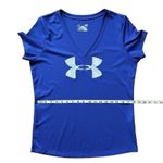 Under Armour Blue V-Neck Gray Camo Logo Active Athletic Short Sleeve Top Large Photo 11