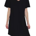 Nicole Miller Original  Black Linen Minimalist Mini Shirt Dress Photo 0